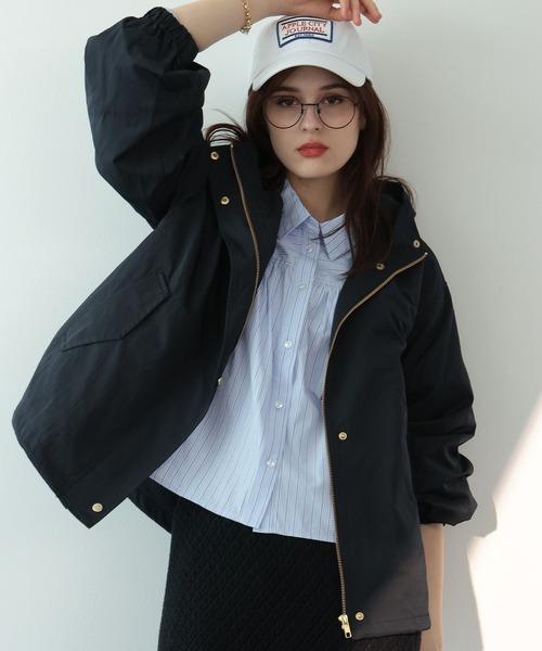 saloon（サルーン）の「SALOON(サルーン)/ハイデンクロスブルゾン（マウンテンパーカー・レディース・ネイビー/アイボリー・FREE）」の15枚目の写真