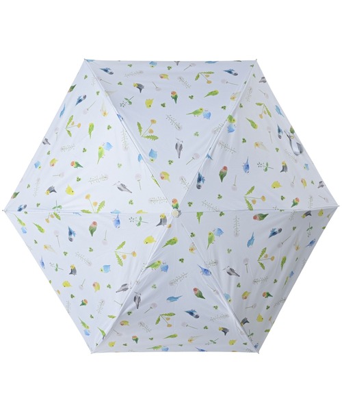 nifty colors(ニフティーカラーズ)の「【KATHARINE ROSS】nifty colors 完全遮光 晴雨兼用 小鳥柄スレンダーミニ 日傘(折りたたみ傘・レディース・ネイビー/オフホワイト・MEDIUM)」の11枚目の写真