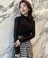 【試着のみ】アニュアンス　シアーロングスリーブプルオーバー アニュアンス anuans シアーロングスリーブプルオーバー （IVORY
