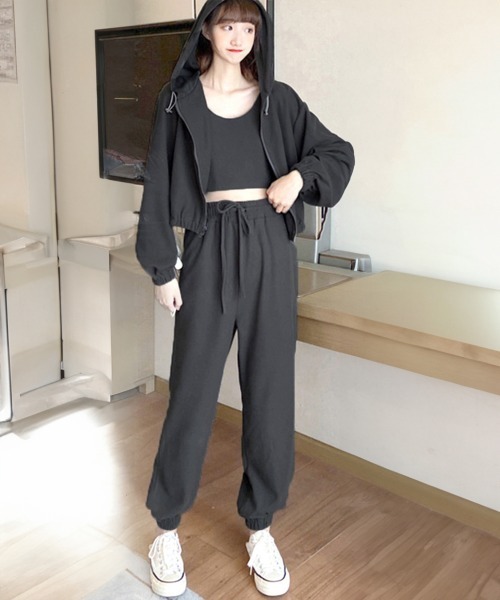 Miniministore（ミニミニストア）の「スウェット 3点セット レディース韓国（アンサンブル・レディース・グレー/ブラック・FREE）」の4枚目の写真