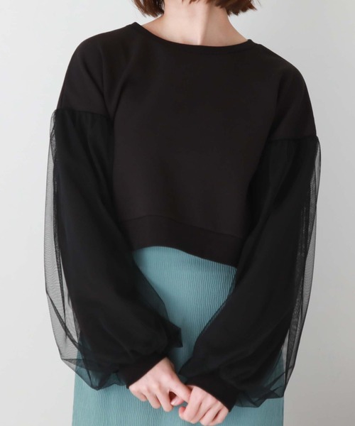 archives（アルシーヴ）の「チュールスリーブダンボールプルオーバー（スウェット・レディース・ブラック/オフホワイト/オレンジ/ブルー・MEDIUM）」の21枚目の写真