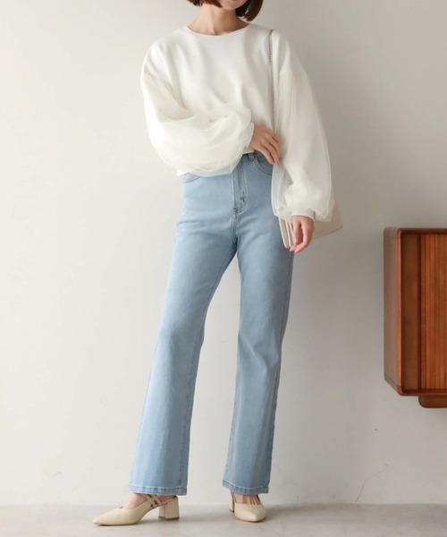 archives（アルシーヴ）の「チュールスリーブダンボールプルオーバー（スウェット・レディース・ブラック/オフホワイト/オレンジ/ブルー・MEDIUM）」の19枚目の写真