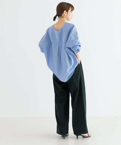 URBAN RESEARCH（アーバンリサーチ）の「ソフトツイルタックワイドパンツ（その他パンツ・レディース・グリーン系その他/ブラック・36/40/38）」の11枚目の写真