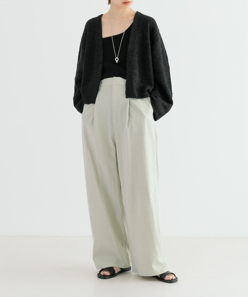 URBAN RESEARCH（アーバンリサーチ）の「ソフトツイルタックワイドパンツ（その他パンツ・レディース・グリーン系その他/ブラック・36/40/38）」の14枚目の写真