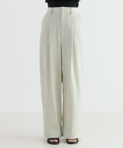 最新作　URBAN RESEARCH ウールシャギータックワイドパンツ URBAN RESEARCH パンツ 「2サイズ展開」コットンナイロンタック