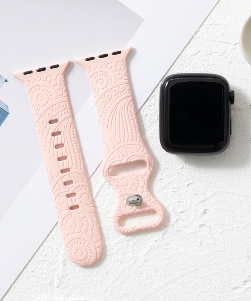 emonique(エモニーク)の「シリコン製 Apple Watch バンド スマートウォッチバンド【38/40/41/42/44/45/49mm対応】(デジタル腕時計・レディース・ミント/パープル/ワインレッド/ホワイト/グリーン/テラコッタ/ピンク/ライトピンク/ブラック/スモークピンク/ブルー/グレー/オフホワイト・42/38)」の10枚目の写真