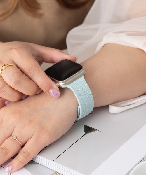 emonique(エモニーク)の「シリコン製 Apple Watch バンド スマートウォッチバンド【38/40/41/42/44/45/49mm対応】(デジタル腕時計・レディース・ミント/パープル/ワインレッド/ホワイト/グリーン/テラコッタ/ピンク/ライトピンク/ブラック/スモークピンク/ブルー/グレー/オフホワイト・42/38)」の7枚目の写真