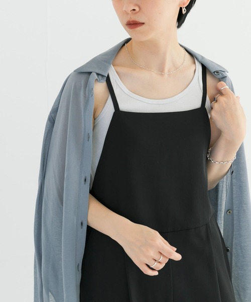 URBAN RESEARCH（アーバンリサーチ）の「『MADE IN JAPAN』リブタンクトップ（タンクトップ・レディース・チャコールグレー/ブルー系その他/ホワイト/シルバー・FREE）」の9枚目の写真