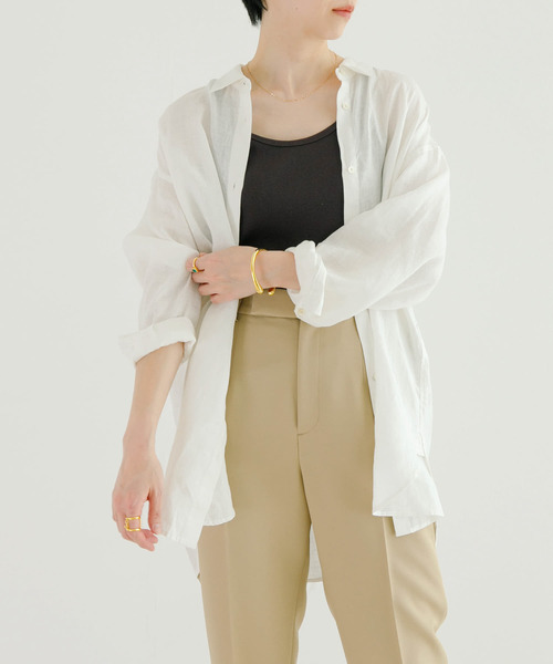 URBAN RESEARCH（アーバンリサーチ）の「『MADE IN JAPAN』リブタンクトップ（タンクトップ・レディース・チャコールグレー/ブルー系その他/ホワイト/シルバー・FREE）」の12枚目の写真