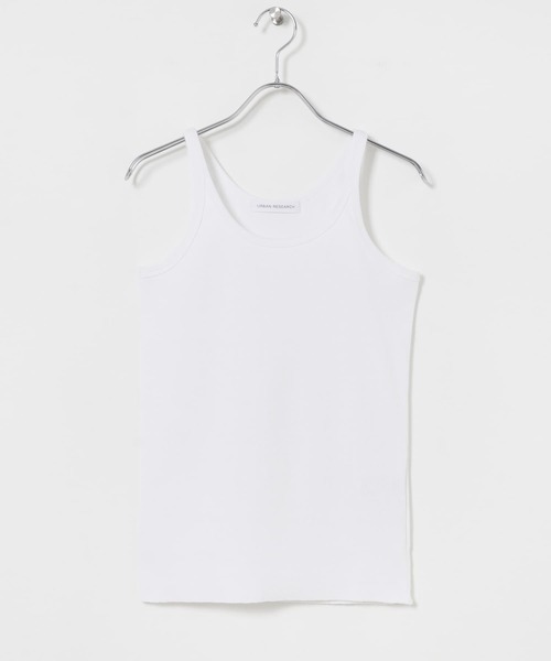 URBAN RESEARCH（アーバンリサーチ）の「『MADE IN JAPAN』リブタンクトップ（タンクトップ・レディース・チャコールグレー/ブルー系その他/ホワイト/シルバー・FREE）」の16枚目の写真