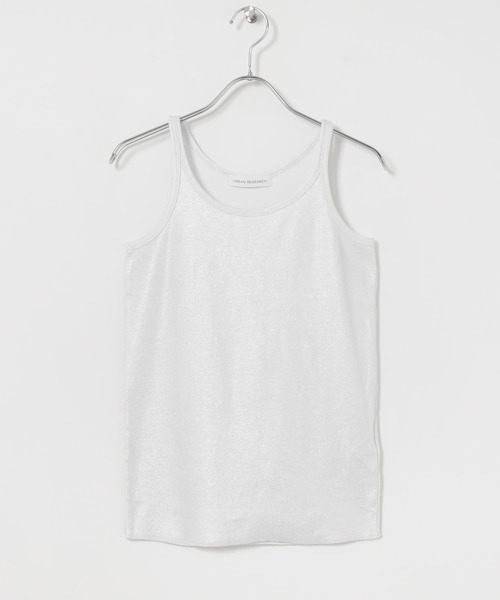 URBAN RESEARCH（アーバンリサーチ）の「『MADE IN JAPAN』リブタンクトップ（タンクトップ・レディース・チャコールグレー/ブルー系その他/ホワイト/シルバー・FREE）」の17枚目の写真