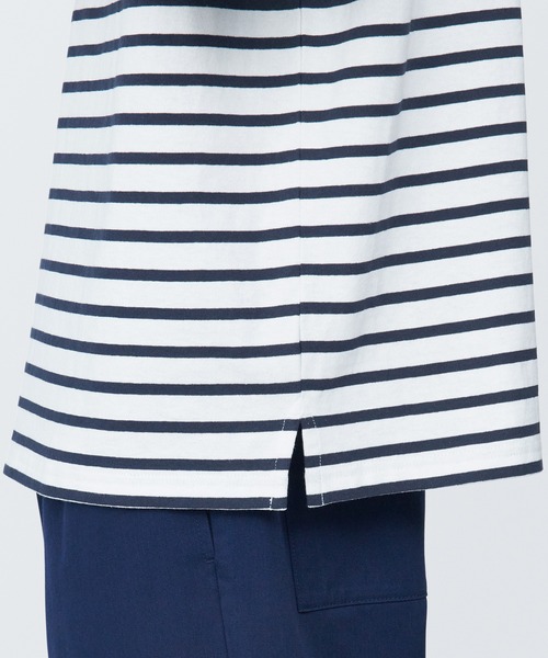 無印良品（ムジルシリョウヒン）の「紳士　洗いざらし太番手ボートネック五分袖Ｔシャツ（Tシャツ/カットソー・メンズ・ダークブラウン系4/ブラック系2/ブルー系6/ネイビー系1・XL/L/M/S）」の13枚目の写真