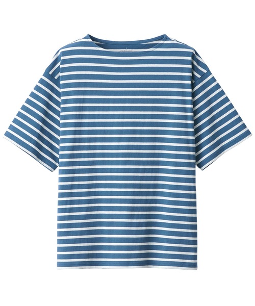 無印良品（ムジルシリョウヒン）の「紳士　洗いざらし太番手ボートネック五分袖Ｔシャツ（Tシャツ/カットソー・メンズ・ダークブラウン系4/ブラック系2/ブルー系6/ネイビー系1・XL/L/M/S）」の9枚目の写真