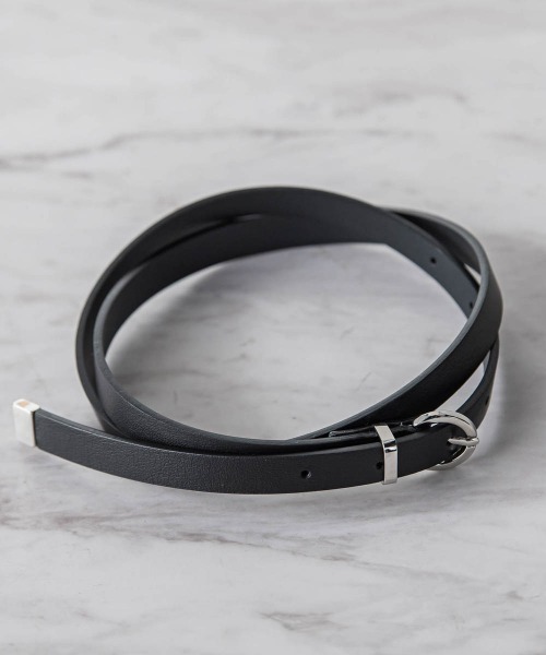 LAUTREAMONT（ロートレアモン）の「レザースリムベルト（ベルト・レディース・ベージュ/ブラック・M）」の5枚目の写真