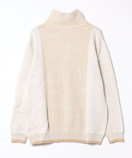 S'more(スモア)の「Ribbed stripe sweater (リブストライプセーター) (AW)(ニット/セーター・レディース・ホワイト/ベージュ・MEDIUM/SMALL/LARGE)」の3枚目の写真