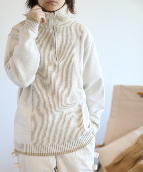 【セール】Ribbed stripe sweater （リブストライプセーター）（ニット/セーター）｜S'more（スモア）