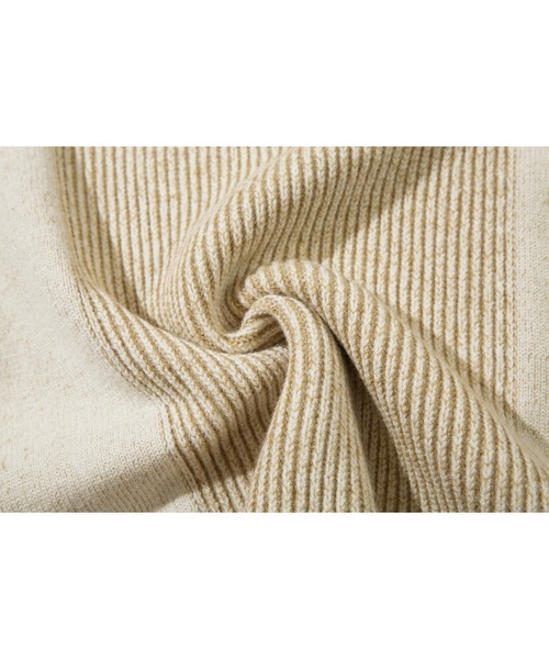 S'more(スモア)の「Ribbed stripe sweater (リブストライプセーター) (AW)(ニット/セーター・レディース・ホワイト/ベージュ・MEDIUM/SMALL/LARGE)」の4枚目の写真