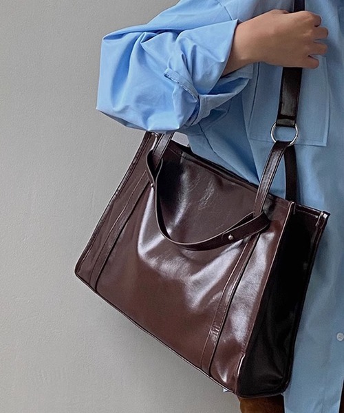 Dita Muaj.（ディータムアージュ）の「【A4対応】レトロショルダーレザーバッグ（ショルダーバッグ・レディース・ブラウン/ブラック・FREE）」の13枚目の写真