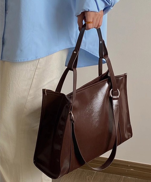 Dita Muaj.（ディータムアージュ）の「【A4対応】レトロショルダーレザーバッグ（ショルダーバッグ・レディース・ブラウン/ブラック・FREE）」の14枚目の写真