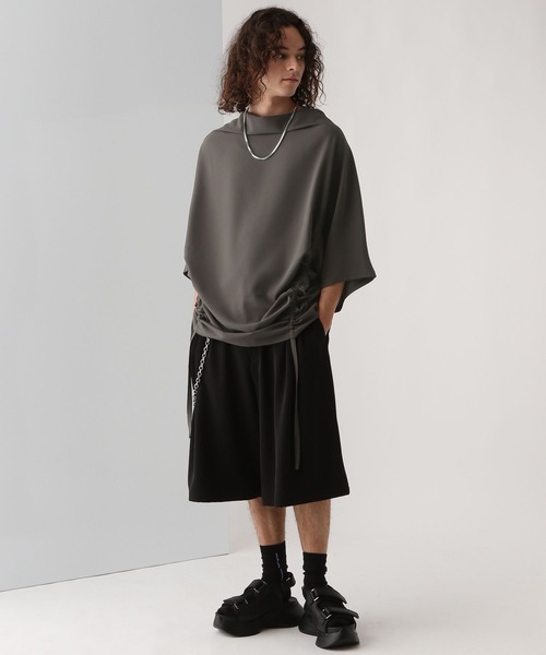 HARE(ハレ)の「ドレープデザインプルオーバー(HARE)(Tシャツ/カットソー・メンズ・ブラック/グレー/オフホワイト・FREE)」の8枚目の写真