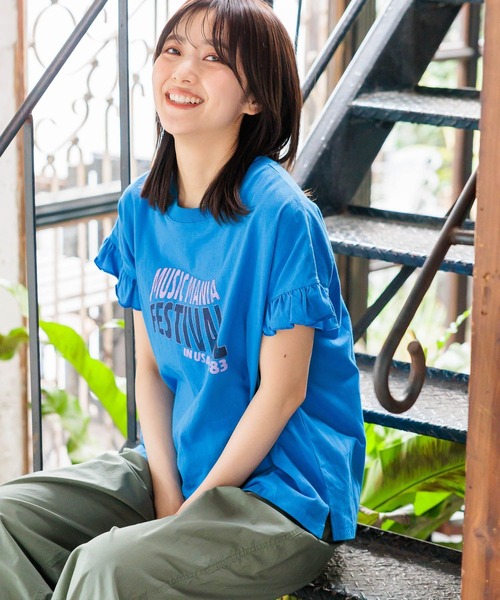 niko and...(ニコアンド)の「アソートフリルロックTEE(Tシャツ/カットソー・レディース・ライトグレー/チャコール/オフホワイト/ブルー/ブラック・MEDIUM/LARGE)」の18枚目の写真