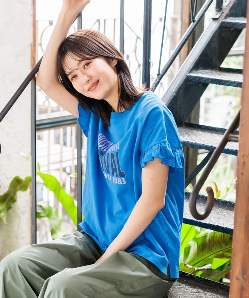 niko and...(ニコアンド)の「アソートフリルロックTEE(Tシャツ/カットソー・レディース・ライトグレー/チャコール/オフホワイト/ブルー/ブラック・MEDIUM/LARGE)」の19枚目の写真