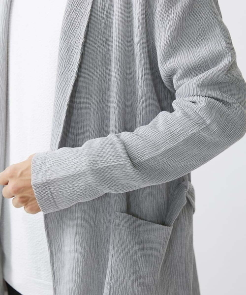 MK MICHEL KLEIN HOMME (エムケーミッシェルクランオム)の「ドライ楊柳コーディガン(カーディガン/ボレロ・メンズ・アイボリー/ブラック/ライトグレー・48/46)」の10枚目の写真