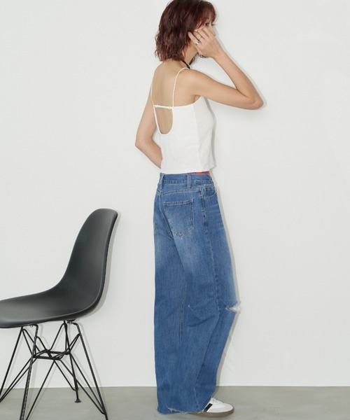 Auntie Rosa Holiday（アンティローザホリデー）の「カップ付きバックオープンデザインキャミ（キャミソール・レディース・ベージュ/オフホワイト/ブラック・FREE）」の13枚目の写真