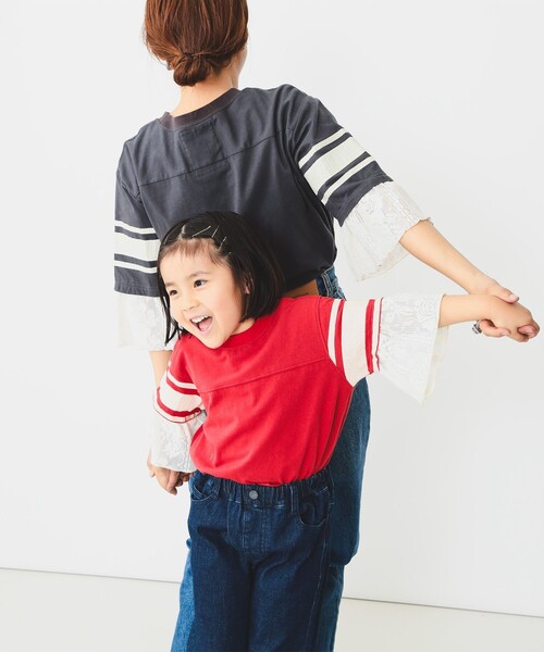 GO TO HOLLYWOOD(ゴートゥーハリウッド)の「GO TO HOLLYWOOD × B:MING by BEAMS / 別注 フットボール フリル Tシャツ(100~150cm)(Tシャツ/カットソー・キッズ・レッド/チャコールグレー・LARGE/MEDIUM/SMALL)」の12枚目の写真