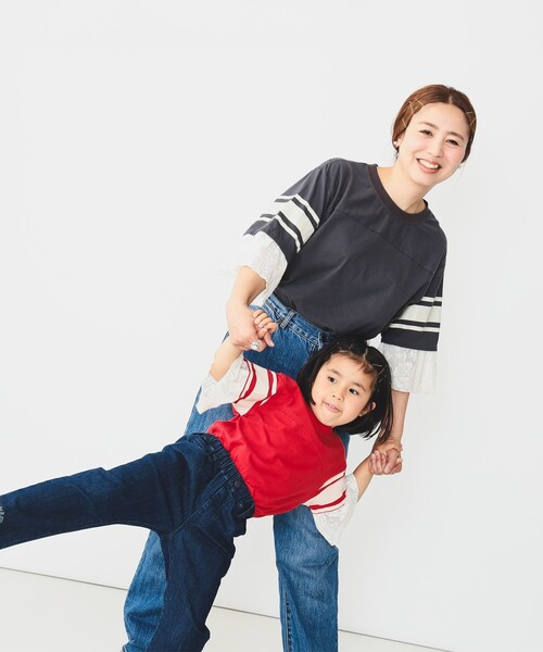 GO TO HOLLYWOOD(ゴートゥーハリウッド)の「GO TO HOLLYWOOD × B:MING by BEAMS / 別注 フットボール フリル Tシャツ(100~150cm)(Tシャツ/カットソー・キッズ・レッド/チャコールグレー・LARGE/MEDIUM/SMALL)」の16枚目の写真