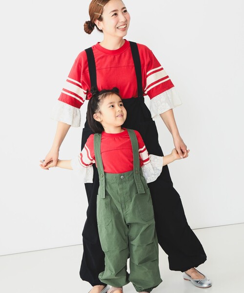 GO TO HOLLYWOOD(ゴートゥーハリウッド)の「GO TO HOLLYWOOD × B:MING by BEAMS / 別注 フットボール フリル Tシャツ(100~150cm)(Tシャツ/カットソー・キッズ・レッド/チャコールグレー・LARGE/MEDIUM/SMALL)」の4枚目の写真