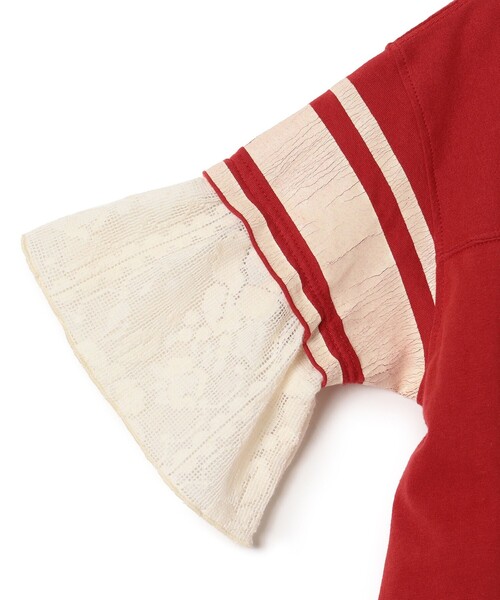 GO TO HOLLYWOOD(ゴートゥーハリウッド)の「GO TO HOLLYWOOD × B:MING by BEAMS / 別注 フットボール フリル Tシャツ(100~150cm)(Tシャツ/カットソー・キッズ・レッド/チャコールグレー・LARGE/MEDIUM/SMALL)」の7枚目の写真