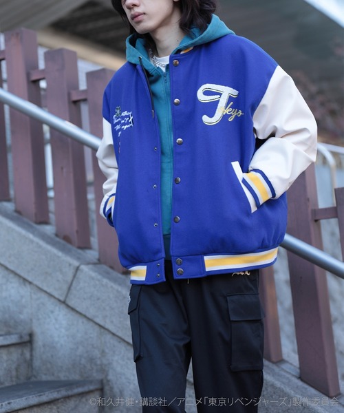 HOOK（フック）の「東京リベンジャーズ×HOOK ワッペンスタジャン【東リベ】（スタジャン・レディース・ブラック/ネイビー・MEDIUM/LARGE/X-LARGE）」の6枚目の写真