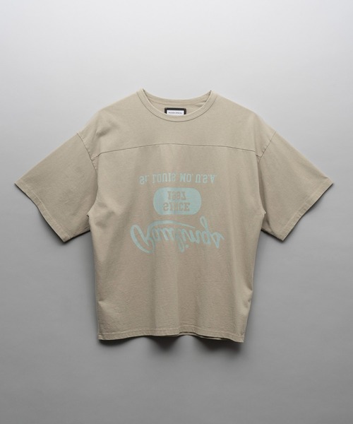 UNISEX》Mirror Logo Print Prime-Over Football Crew Neck T