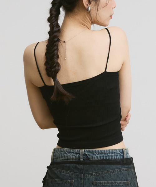 Happy John（ハッピージョン）の「short cup cami / カップ付きキャミソール（キャミソール・レディース・ブラック/ホワイト/ブラウン/グリーン・FREE）」の2枚目の写真