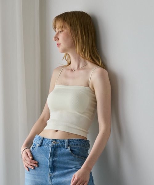 Happy John（ハッピージョン）の「short cup cami / カップ付きキャミソール（キャミソール・レディース・ブラック/ホワイト/ブラウン/グリーン・FREE）」の5枚目の写真