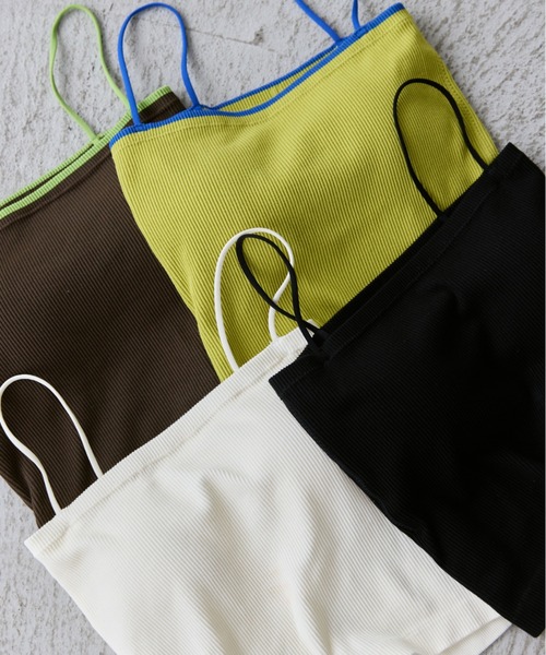 Happy John（ハッピージョン）の「short cup cami / カップ付きキャミソール（キャミソール・レディース・ブラック/ホワイト/ブラウン/グリーン・FREE）」の18枚目の写真