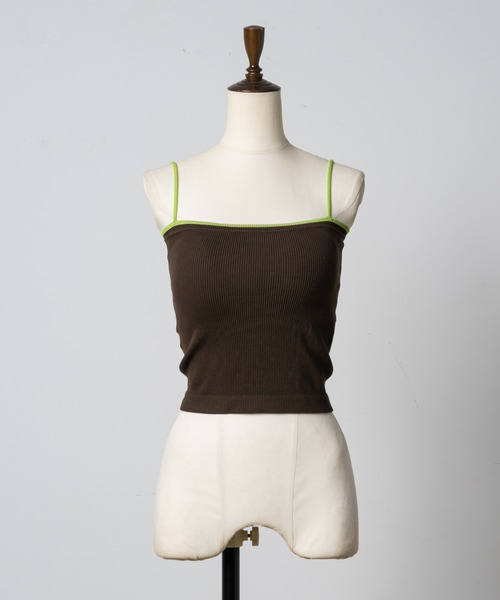 Happy John（ハッピージョン）の「short cup cami / カップ付きキャミソール（キャミソール・レディース・ブラック/ホワイト/ブラウン/グリーン・FREE）」の14枚目の写真