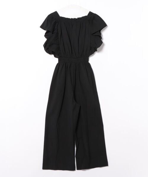 Q（キュー）の「ラッフルデザインオールインワン（つなぎ/オールインワン・レディース・ブラック/ライトブルー・MEDIUM）」の5枚目の写真