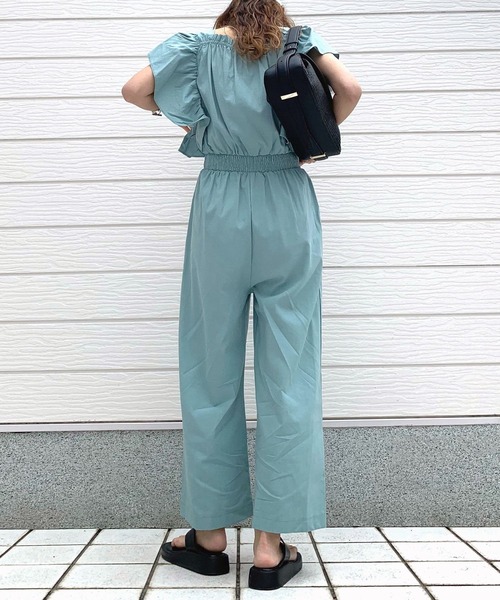 Q（キュー）の「ラッフルデザインオールインワン（つなぎ/オールインワン・レディース・ブラック/ライトブルー・MEDIUM）」の19枚目の写真