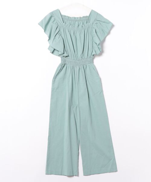 Q（キュー）の「ラッフルデザインオールインワン（つなぎ/オールインワン・レディース・ブラック/ライトブルー・MEDIUM）」の4枚目の写真