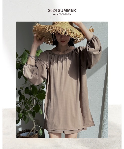 reca（レカ）の「UVカット ラッシュガード チュニックプルオーバー（ラッシュガード・レディース・モカ/ブラック・L/M/S）」の6枚目の写真