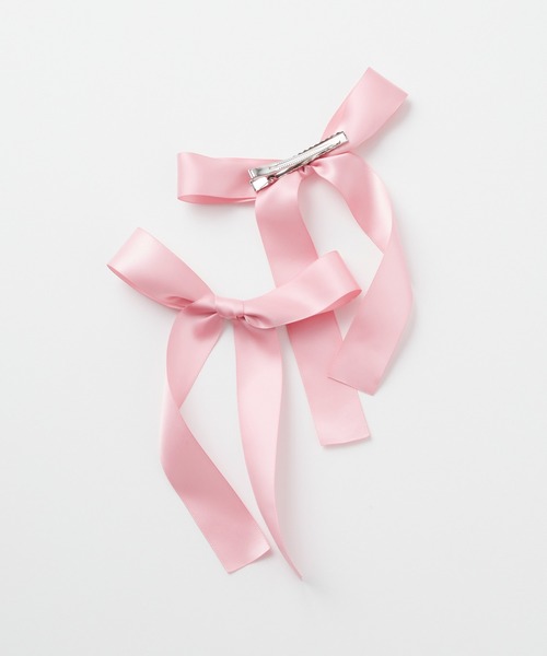 ゴールドライン ダブルリボン ベビーヘアクリップ ヘアピン ヘアゴム