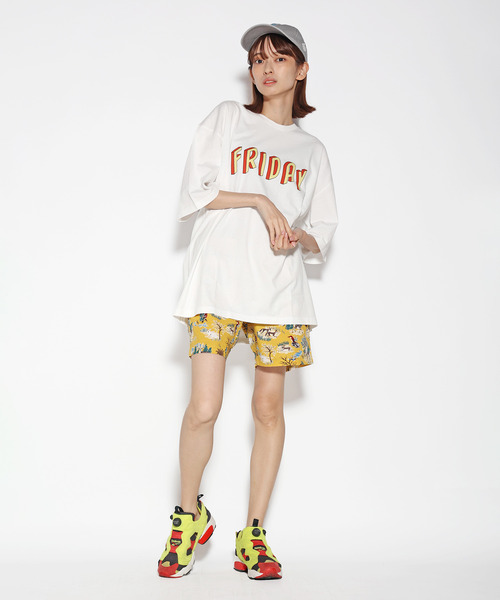 ALDIES(アールディーズ)の「Friday Big T / フライデービッグT(Tシャツ/カットソー・メンズ・ホワイト/ライム/ブラック・FREE)」の16枚目の写真