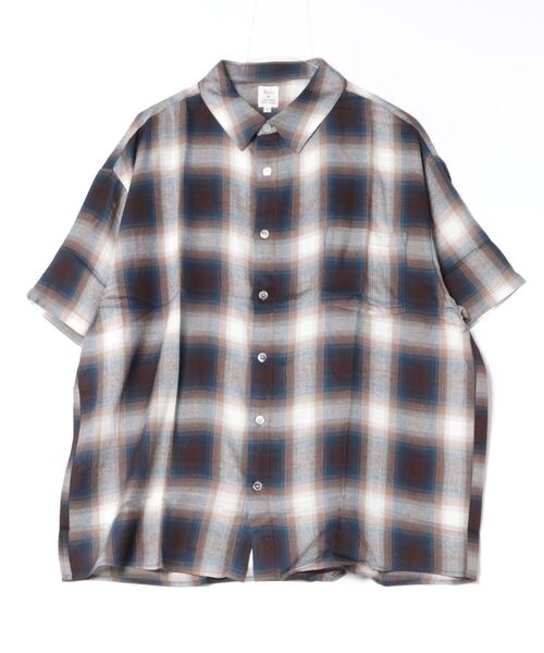 レーヨン　オンブレシャツ Camphor wood シャツ Rayon ombre original check shirts