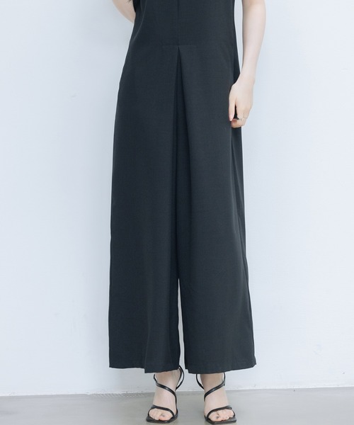 SAISON DE PAPILLON（セゾンドパピヨン）の「IラインシルエットVネックサロペット（サロペット/オーバーオール・レディース・ブラック/アイボリー/チャコール・M）」の12枚目の写真