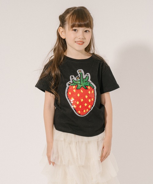色が変わる】変身スパンコールストロベリーTシャツ（Tシャツ