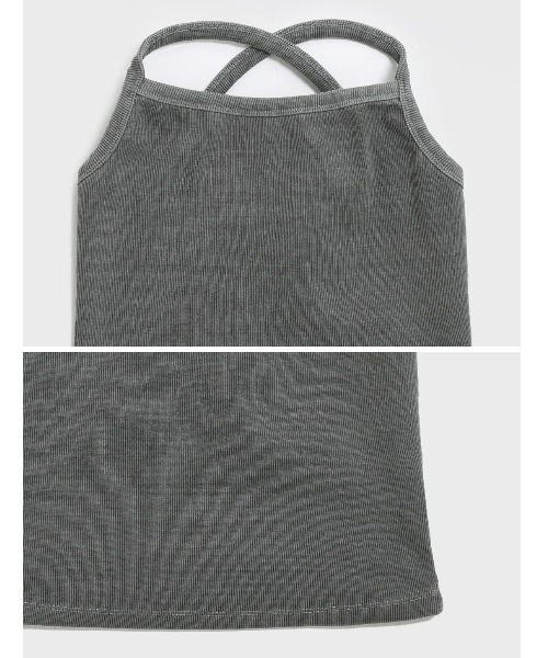 BLACKUP（ブラックアップ）の「[MADE] ティッセル SET - ワッシングリブノースリーブ（Tシャツ/カットソー・レディース・スカイブルー/チャコール/ダークグレー/ピンク・ONESIZE）」の13枚目の写真
