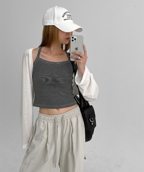 BLACKUP（ブラックアップ）の「[MADE] ティッセル SET - ワッシングリブノースリーブ（Tシャツ/カットソー・レディース・スカイブルー/チャコール/ダークグレー/ピンク・ONESIZE）」の5枚目の写真