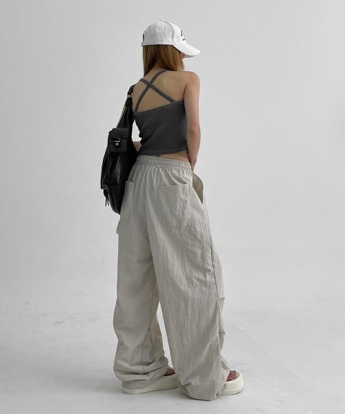 BLACKUP（ブラックアップ）の「[MADE] ティッセル SET - ワッシングリブノースリーブ（Tシャツ/カットソー・レディース・スカイブルー/チャコール/ダークグレー/ピンク・ONESIZE）」の7枚目の写真